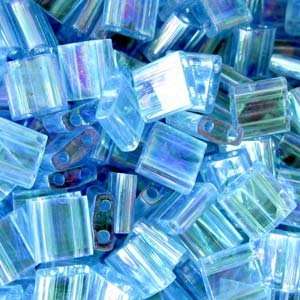  Aqua Ab Tila Beads 7.2 Gram Tube By Miyuki Are a 2 Hole 