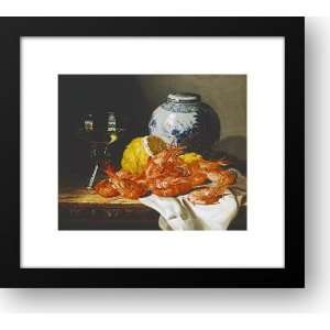  Shrimps, A Peeled Lemon, A Glass Of Wine 18x16 Framed Art 