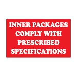   Hazardous Materials ShippingLabels, Inner Packages Comply With PRES