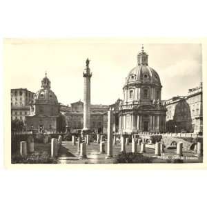 1930s Vintage Postcard Trajans Forum   Rome Italy 