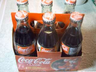 pack coca cola full bottles 1996 Christmas 8 ounce  