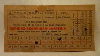 vintage TRANSBORDO RAPIDEZ SEGURIDAD CORTESIA TRAIN TICKET transfer 