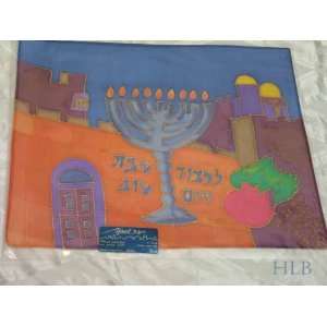  Hand Painted Challah Cover Honor Shabbat by Yair Emanuel 