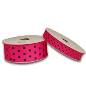   inch 25 Yards, Shocking Pink with Black Dots