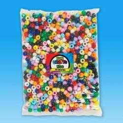 Multi Color Pony Craft Beads   1000 Beads, 6mm x 9mm  