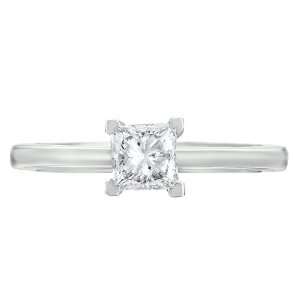 Genuine Conflict Free Princess Diamond Engagement Ring 4 prong setting 