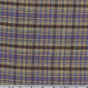   Wide Flannel Plaid Shirting Roderick Yellow/Blue Fabric By The Yard