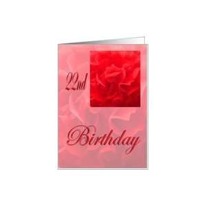  Happy 22nd Birthday Dianthus Red Flower Card Toys & Games