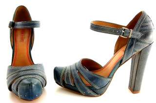 MISS SIXTY 60 Shaka Blue Pump Heels Shoes Womens 8 38.5  
