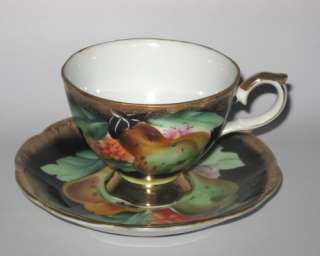 Shafford Japan Cup & Saucer Handpainted Fruit Pears  