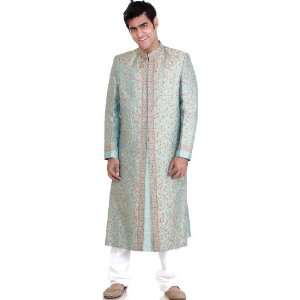  Wedding Sherwani with All Over Multi Color Embroidery 