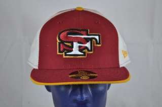 59FIFTY DARK RED GOLD WHITE SAN FRANCISCO 49ERS SF LOGO FITTED CAP 