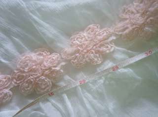5cm) shabby peach flower sewing applique lace trim  