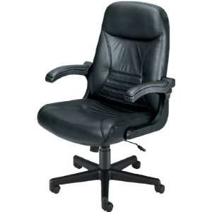 Mobile Arm High Back Executive Black Leather Chair 