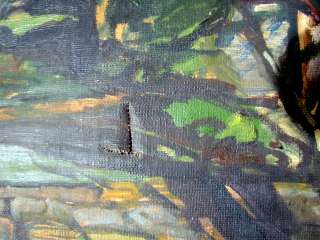   Impressionist Arts & Crafts Landscape Oil Painting, signed J.Sesen