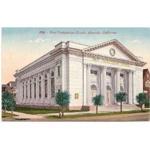   Postcard First Presbyterian Church Alameda California 