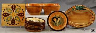   Lot Pennsbury Art Pottery Ash Trays Serving Bowl Trivet Folk Designs