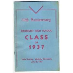  Roosevelt High School Class of 1937 20th Reunion Book 