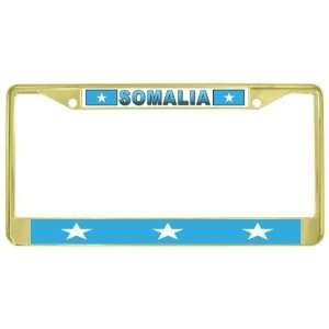  Somalia Somali Flag Gold Tone Metal License Plate Frame 