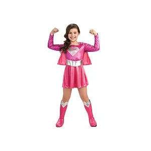  Super Hero Supergirl Pink Halloween Costume   Child Size 