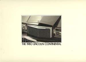 1980 Lincoln Continental Deluxe Brochure  