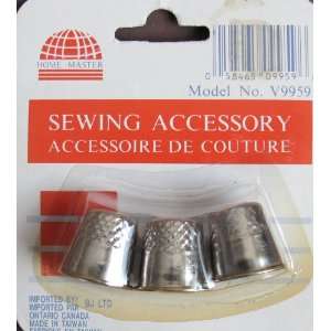  Home Master Sewing Accessory THIMBLES Pack of 3 Metal Thimbles 