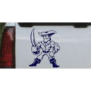 Navy 8in X 6.3in    Buff Pirate With Sword People Car Window Wall 