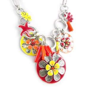  Necklace french touch Vahiné red yellow. Jewelry