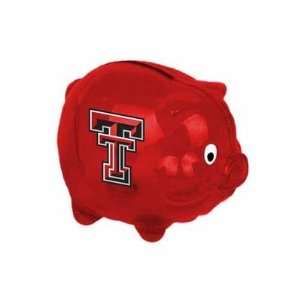    Texas Tech Red Raiders Plastic Red Piggy Bank Toys & Games