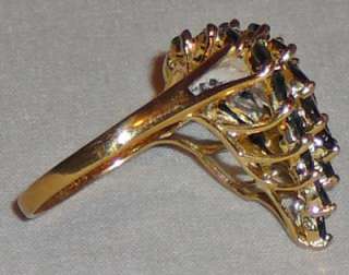 Sapphire and diamond cocktail ring, 14 Karat gold  