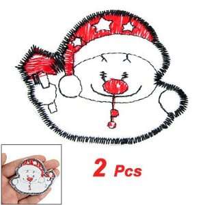   Pcs Red Santa Hat White Snowman Design Iron On Applique Patch Beauty