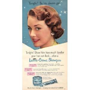  Be His Dream Girl Lustre Creame Shampoo 1951 Original Ad 