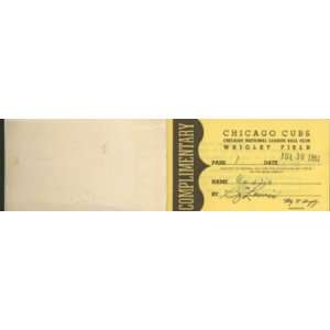  Chicago Cubs Wrigley Field Ticket Booklet 1951 Sports 