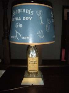 VINTAGE ADVERTISING SEAGRAMS EXTRA DRY GIN LAMP & SHADE  