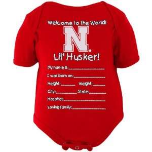   Nebraska Cornhuskers Newborn Welcome to the World Creeper   Scarlet