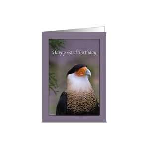  62nd Birthday Card with Crested Caracara Bird Card Toys & Games