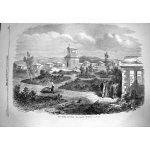 1869 Crimea French Cemetery Graves Antique Print