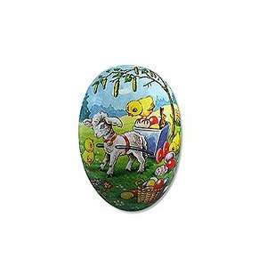   Papier Mache Lamb & Chick Cart Egg Container ~ Germany