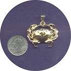 DUNGENESS CRAB PENDANT in 24 karat GOLD PLATED PEWTER with FREE 