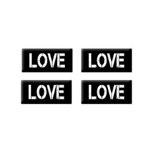 Love   3D Domed Set of 4 Stickers