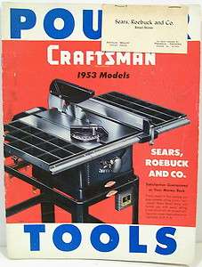1953  & Roebuck   Craftsman Power Tools Catalog  