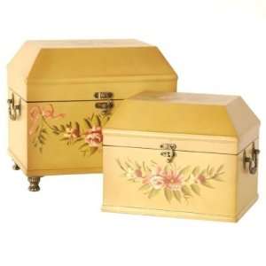  Scripted Rose Nesting Trunks   Set of Two
