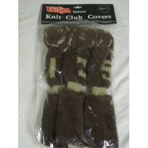   Knit club covers Golf Headcover NEW Brown 3 pk