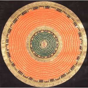 Syllable Mandala with Vajra at the Center   Tibetan Thangka Painting