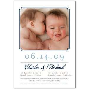  Twins Birth Announcements   Vintage Pair Navy By Petite 