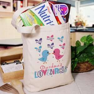  Love Birds Personalized Canvas Tote Bag 