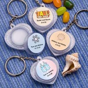 Personalized Expressions Collection heart design lip balm key chains 