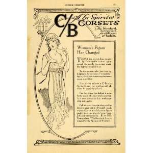  1915 Ad C/B A La Spirite Corset Fashion Hat Woman Bust 