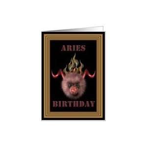  Aries cute fluffy zodiac birthday Card Health & Personal 