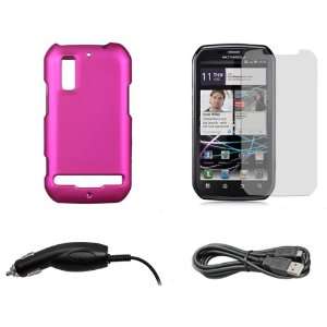  Motorola Photon 4G / MB855 Hard Plastic Rubber Case Pink w 